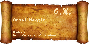 Ormai Margit névjegykártya